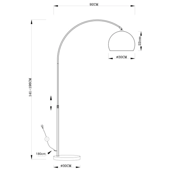 Podłogowa lampa industrialna NEWCASTLE 58227 Globo marmurkowa metal biała