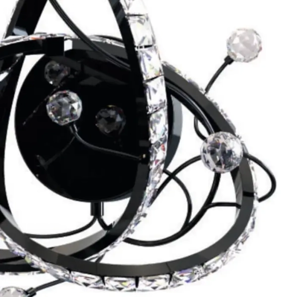 Kryształowy kinkiet ścienny Maia MB3481-1-3BCT LED 11W zmienna barwa czarny