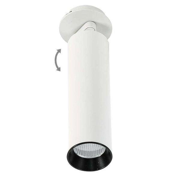 Regulowana LAMPA sufitowa BOCCA SL74055/18W 3000K WH+BL Italux metalowa OPRAWA spot LED 18W tuba biała