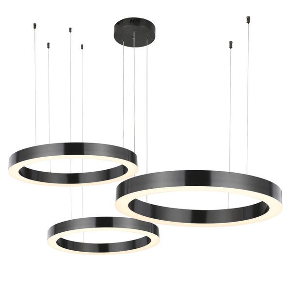 Wisząca lampa CIRCLE ST-8848-60+80+100 black Step LED 112W 3000K pierścień czarny