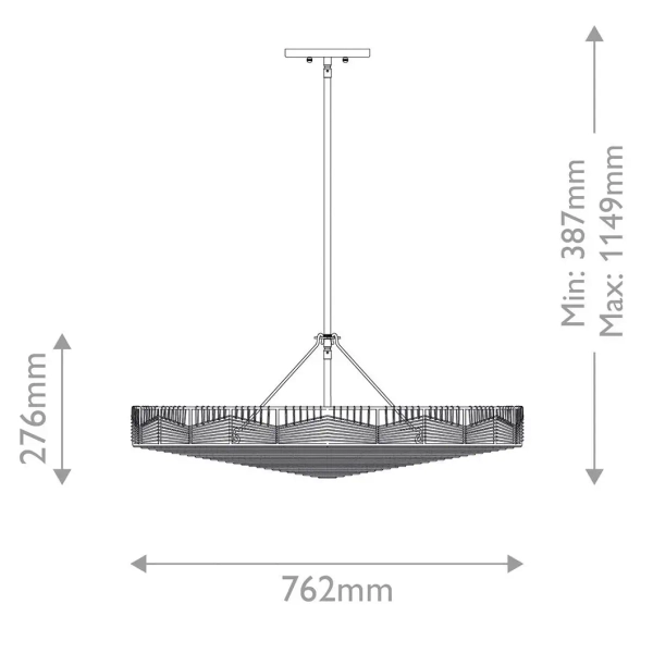 Ażurowa wisząca lampa Ophelia QN-OPHELIA-6P-BK-BK rattan czarny