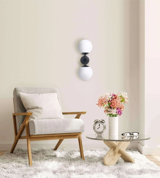 Loftowa lampa DORADO LP-002/2W BK Transp. Light Prestige kinkiet do sypialni czarny przezroczysty