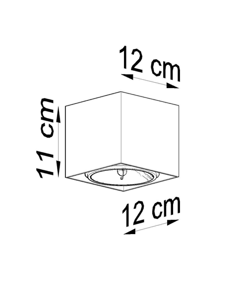 Sufitowa LAMPA kostka SL.0699 plafon kwadratowy downlight metalowy szary