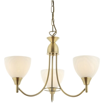 Lampa wisząca Alton 1805-3AN Endon potrójny szklany kielich mosiądz