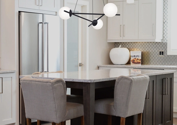 Lampa wisząca Arton K-4966 z kulistymi kloszami biała czarna