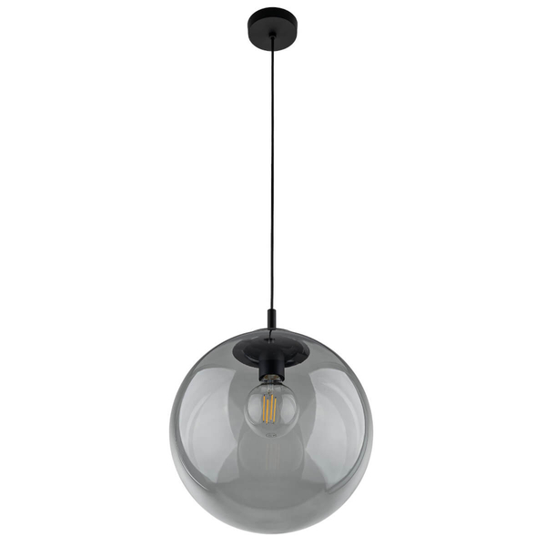 Lampa wisząca nad wyspę Esme 5380 kula metalowa czarna grafitowa