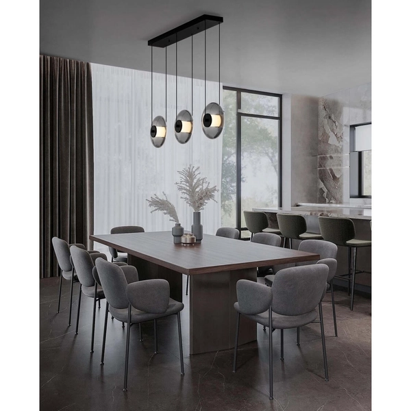 Lampa zwisająca na listwie HUACARAJE LE44828 LED 24W 3000K potrójna przydymiona czarna