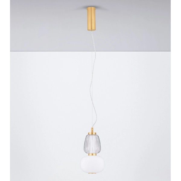 Ledowa lampa wisząca ARROYOS LE44494 18W 3000K nad stół biały złoty