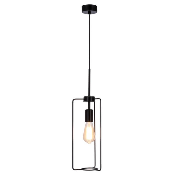 Druciana lampa wisząca Bene industrialna do salonu czarna