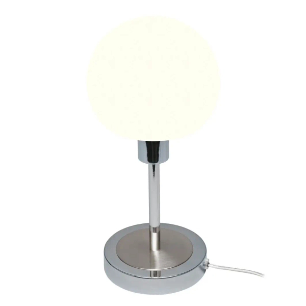 Stołowa lampa kula Cave TB-92039-CH LED 4,8W 3000K do salonu chrom biała