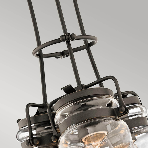 Kuchenna lampa wisząca Brinley KL-BRINLEY3-OZ Kichler przezroczysta brązowa
