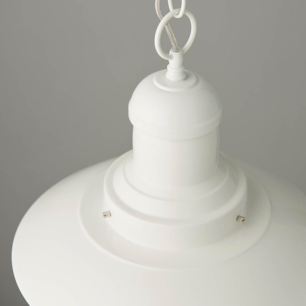 Wisząca lampa kapelusz Polperro 94371 na łańuchu biała