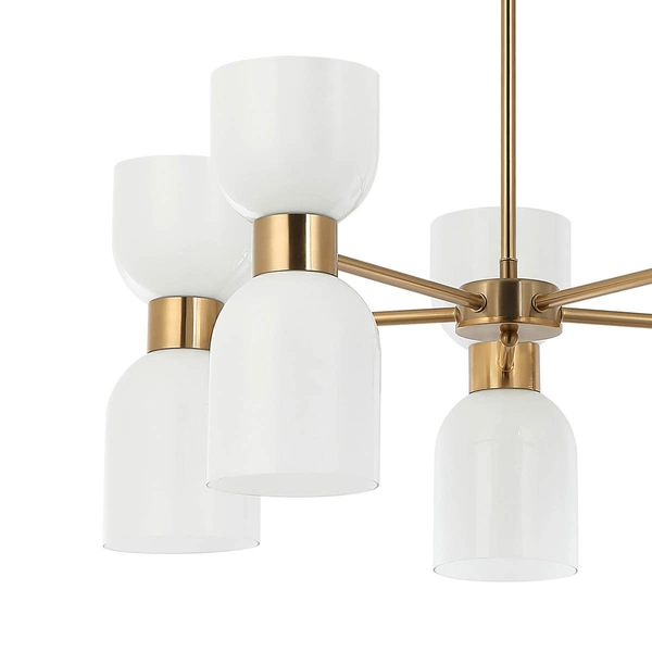 Wielopunktowa lampa wisząca Monza PND-57602-5-BRO Italux biały mosiądz