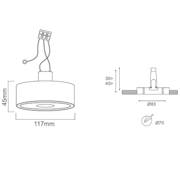 Oczko LAMPA sufitowa Neo Bianco Slim KG + Ufo Bianco Orlicki Design okrągła OPRAWA metalowa podtynkowa biała