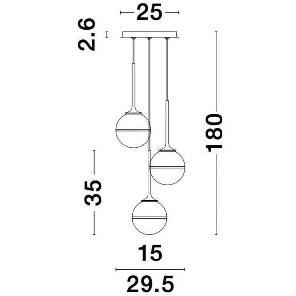 Wisząca LAMPA loftowa PEREZ LE41747 Luces Exclusivas szklana OPRAWA zwis kaskada modernistyczna biała złota