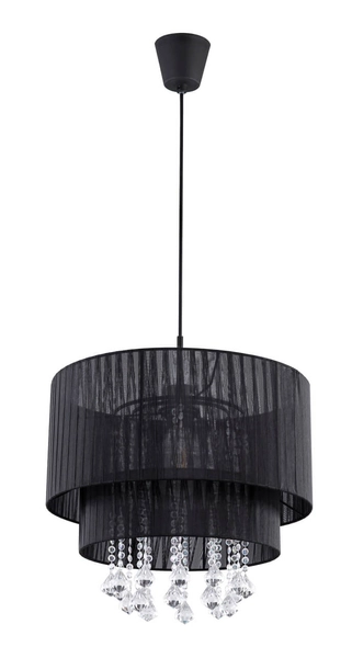 Wisząca lampa glamour Pyra 15099N z kryształkami czarna