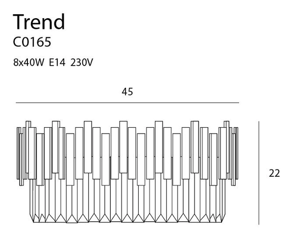 Plafon LAMPA sufitowa TREND C0165 Maxlight szklana OPRAWA okrągła glamour kryształki crystal złote przezroczyste