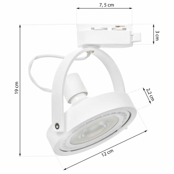 Regulowana lampa sufitowa 1-fazowa Lugar ML5701 okrągła biały