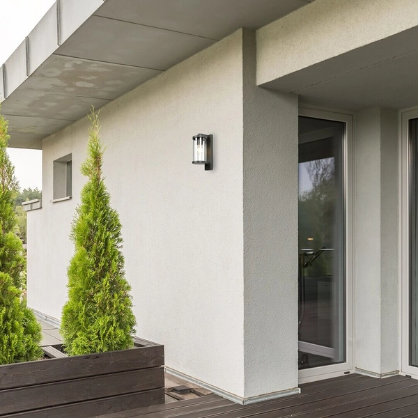 Elewacyjna LAMPA zewnętrzna SILISTRA 7891 Rabalux ogrodowa OPRAWA ścienna outdoor IP44 grafitowa przezroczysta