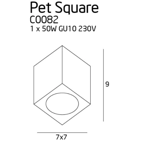 Oprawa sufitowa do sypialni PET SQUARE C0082 Maxlight metalowa biała