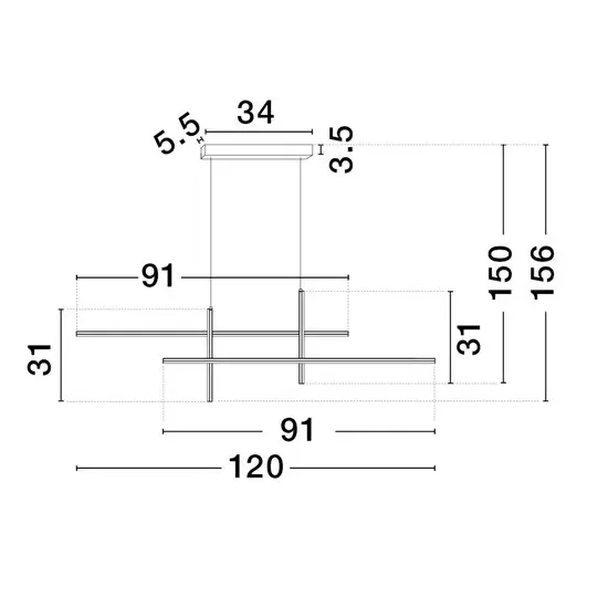 Nowoczesna lampa wisząca FORENZO LE45482 LED 40W 3200K czarna