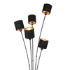 Materiałowa lampa podłogowa IKERIS DL979-46335 z włącznikiem czarny złoty