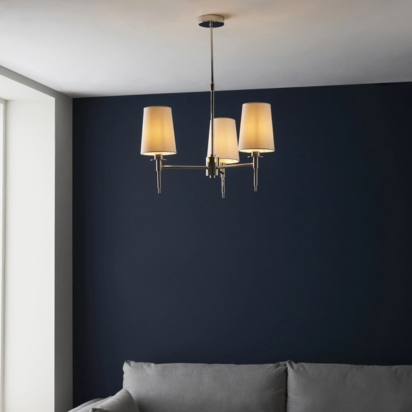 Wisząca lampa abażurowa L&-199455 Light& hampton biała nikiel