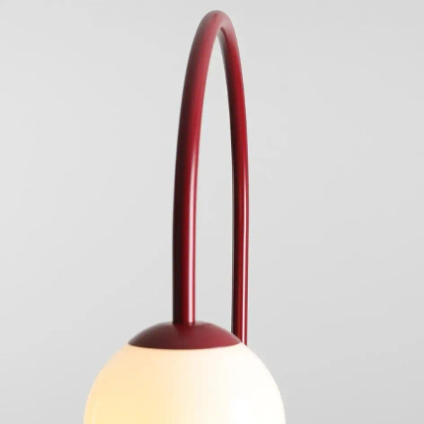 Kulista lampa stołowa Una 1116B15 szklana kula czerwona biała