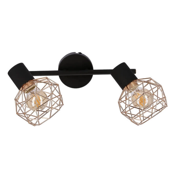 Przysufitowa lampa Acrobat 92-22202 koszyk metalowa czarny miedziany