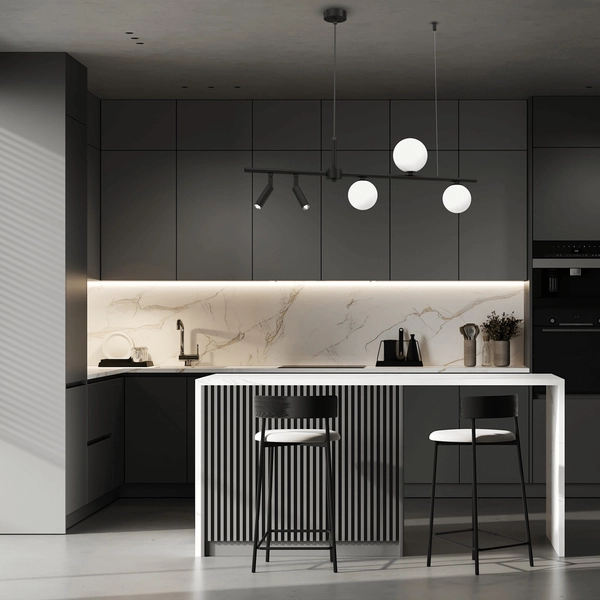 Kierunkowa lampa wisząca Sirio MLP8408 czarna biała