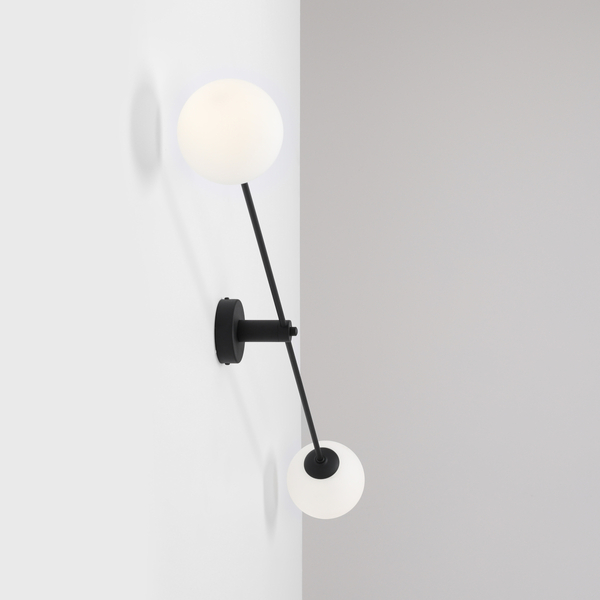 Regulowana lampa ścienna Ohio 1081D1 Aldex metalowy kinkiet czarny biały