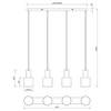 Wisząca lampa ELIOR DL417319400 Trio tubka metalowa czarny brązowy multikolor