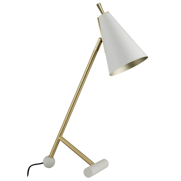 Designerska lampa stołowa L&-193066 Light& regulowana biała mosiądz