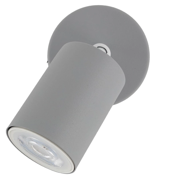 Regulowana lampa ścienna Livia 10223 tuba reflektorek szara