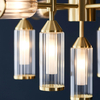 Szklana lampa sufitowa L&-1106256 tubki mosiądz przezroczysty