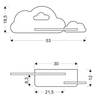 Lampa ścienna CLOUD 21-75581 półka LED 5W 4000K chmury niebieskie drewno