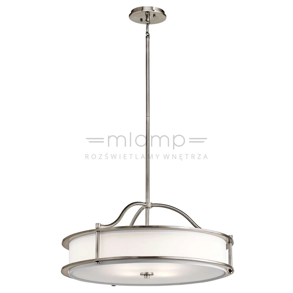 Klasyczna LAMPA wisząca KL-EMORY-P-M-CLP Elstead KICHLER okrągła OPRAWA zwis cyna biały