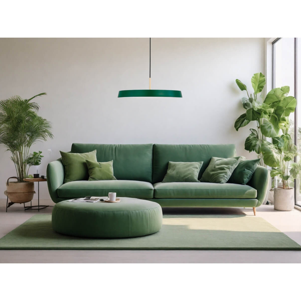 Nowoczesna lampa wisząca Coruna dysk LED 41W 3000K zielony złoty