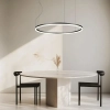 Pierścieniowa wisząca lampa 20264 LED 83W 3000K do salonu czarny