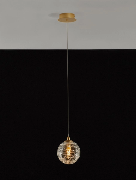 Lampa wisząca glamour CABRAL LE42906 ball nad stolik złota