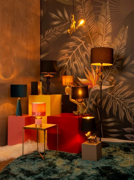 Lampa biurkowa Sir Winston 13533/81/10 Lucide pies dog buldog złoty czarny