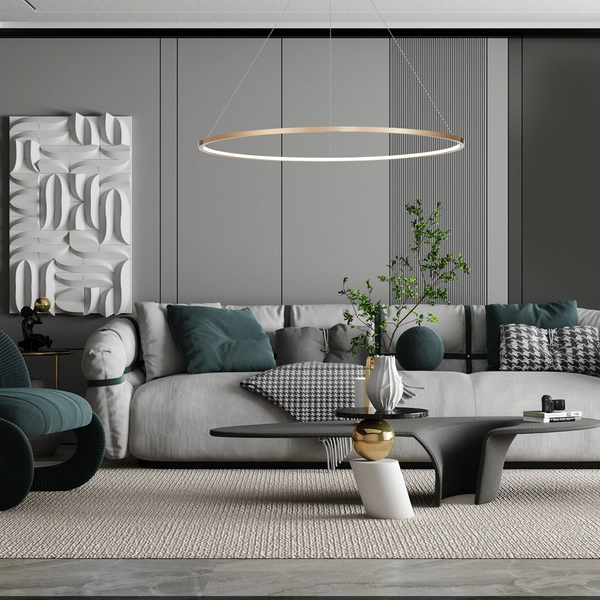 Lampa wisząca pierścieniowa Saturno ML8865 Milagro LED 65W 4000K ring IP44 złoty