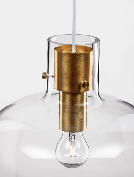 Nowoczesna lampa wisząca Padre do holu przezroczysta złota