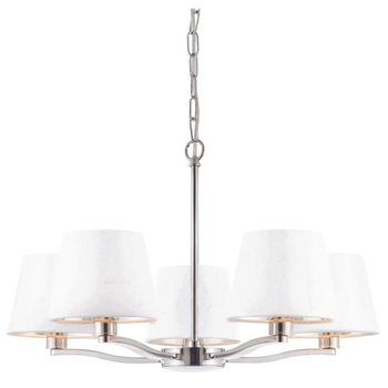 Klasyczny żyrandol Harvey 73022 Endon abażurowy łańcuch biały nikiel