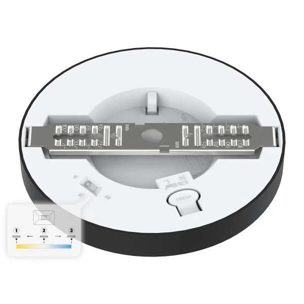 Ledowy plafon do salonu Evora ML1789 LED 6W 3CCT okrągły czarny