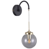 Kinkiet LAMPA ścienna DOMENICO WL-43232-1 Italux metalowa OPRAWA industrialna szklana kula ball czarna złota przezroczysta
