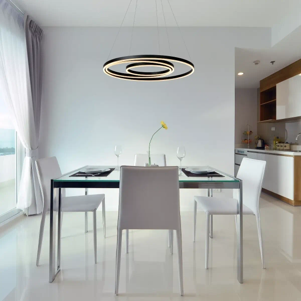 Wisząca lampa TRINITI 46402/99/30 Lucide LED 136W 3000K okrąg czarna