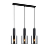 Wisząca LAMPA loftowa SARDO PND-5581-3-SC+SG Italux szklana OPRAWA skandynawski ZWIS tuby nikiel przydymione
