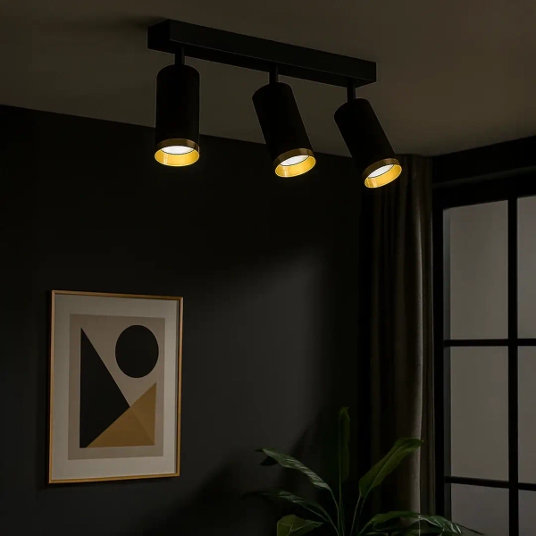 Potrójna natynkowa lampa Mica Spot ML2098 tubki do jadalni czarny