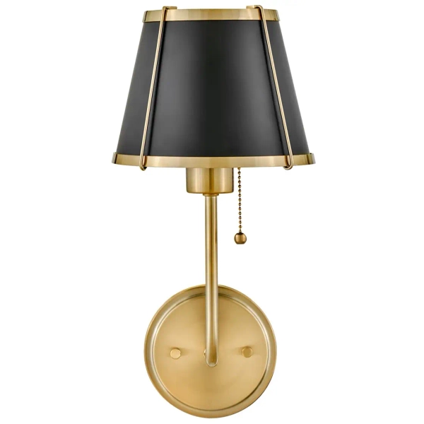 Lampa ścienna na korytarz Clarke HK-CLARKE1-BR-BK mosiądz czarny